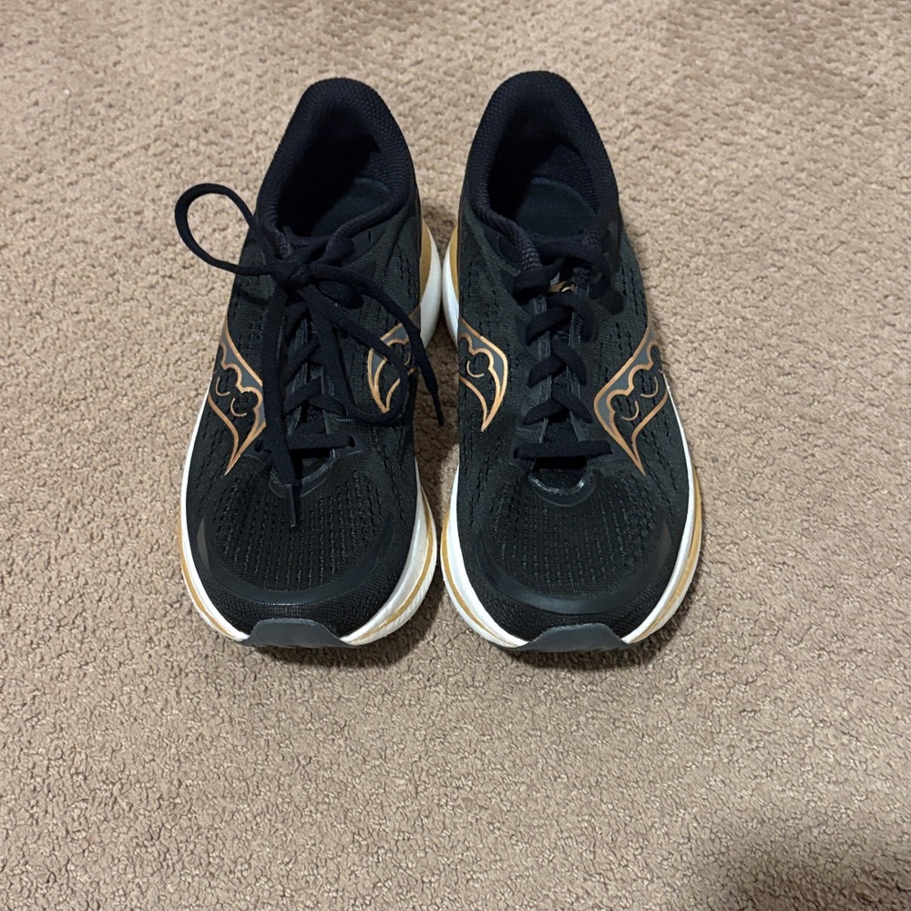 Saucony Black and Gold Athletic Shoes
